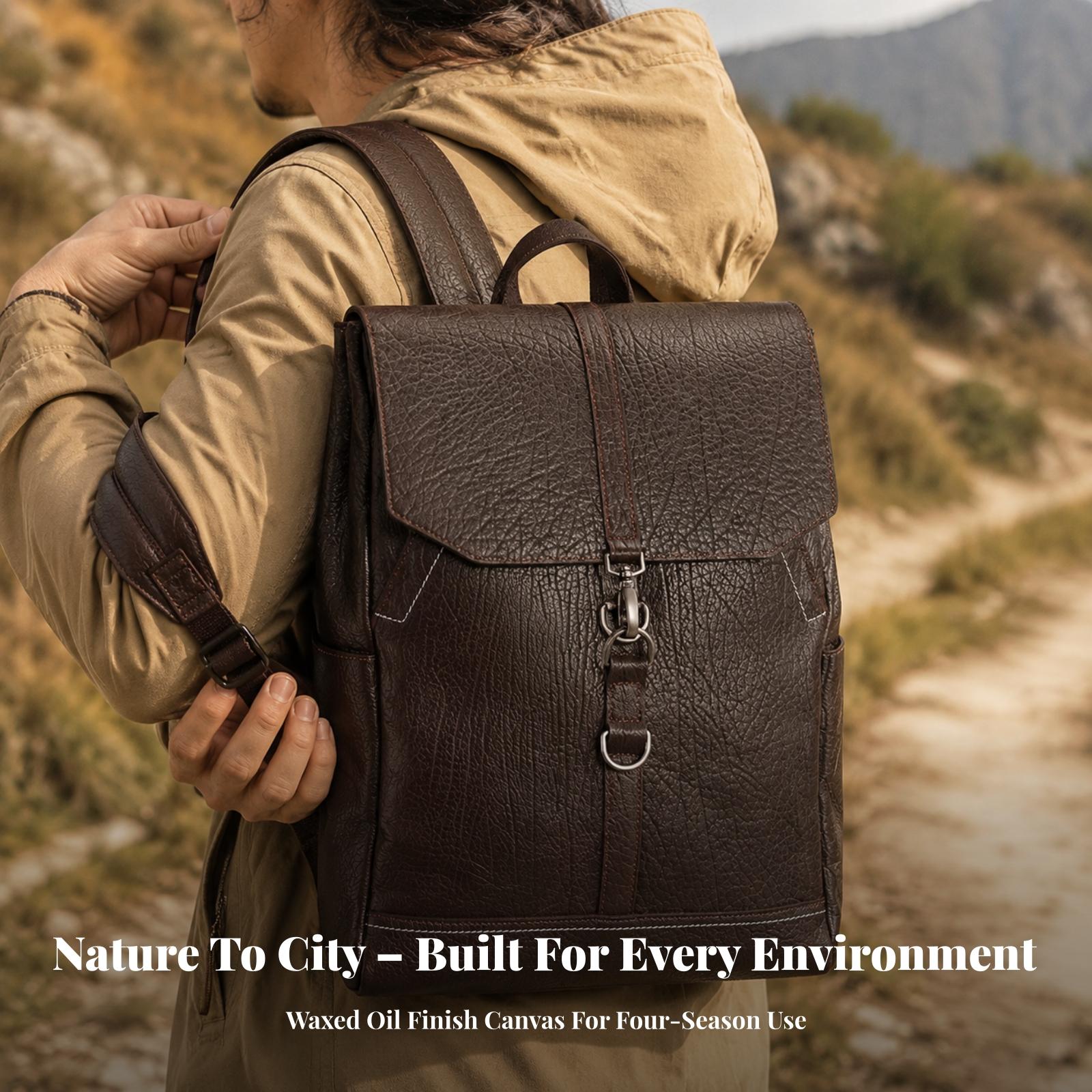 Vintage Canvas Travel Rucksack - đánh giá và giá Leather Backpack Vintage