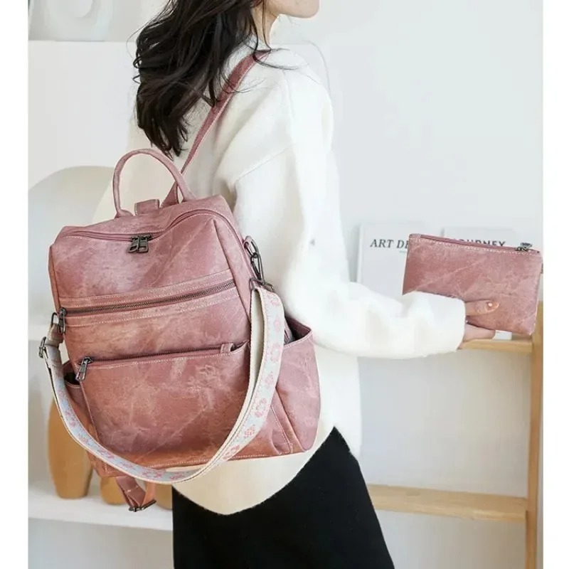 2026 New Women's PU Leather Wa - đánh giá và giá Travel Backpack Anti Theft