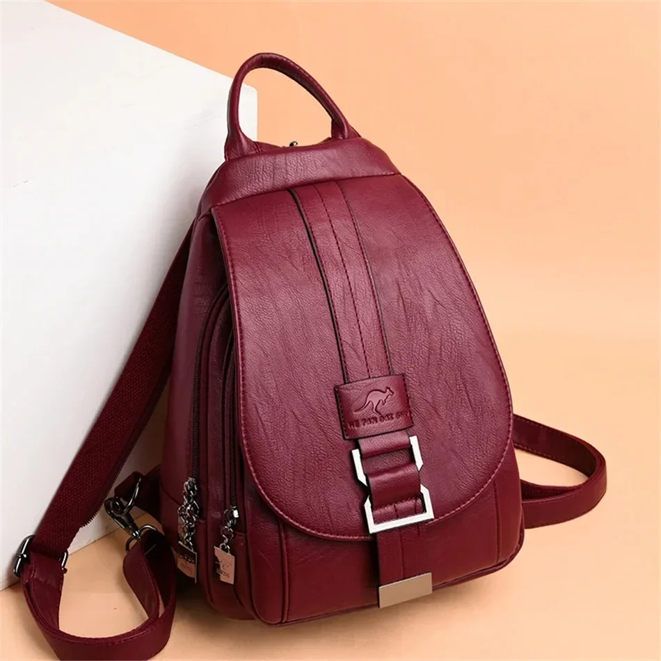 Multifunctional Women Leather  - đánh giá và giá School Backpack Teen