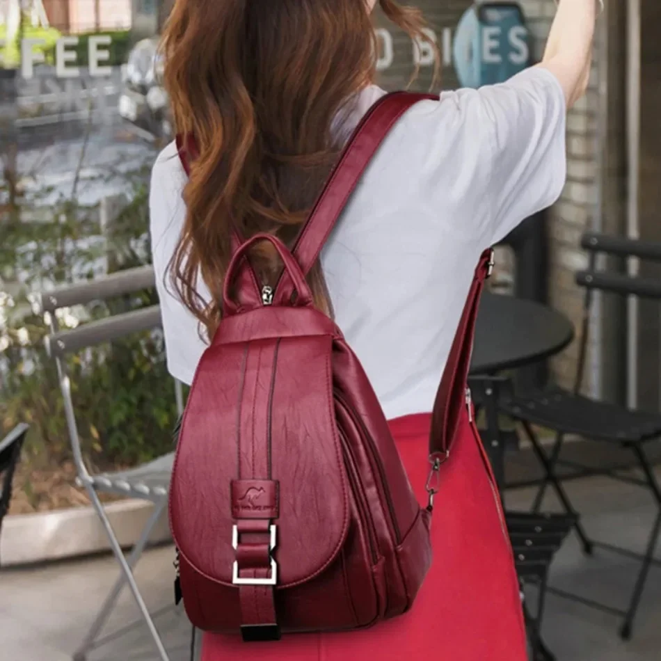 Multifunctional Women Leather  - đánh giá và giá School Backpack Teen