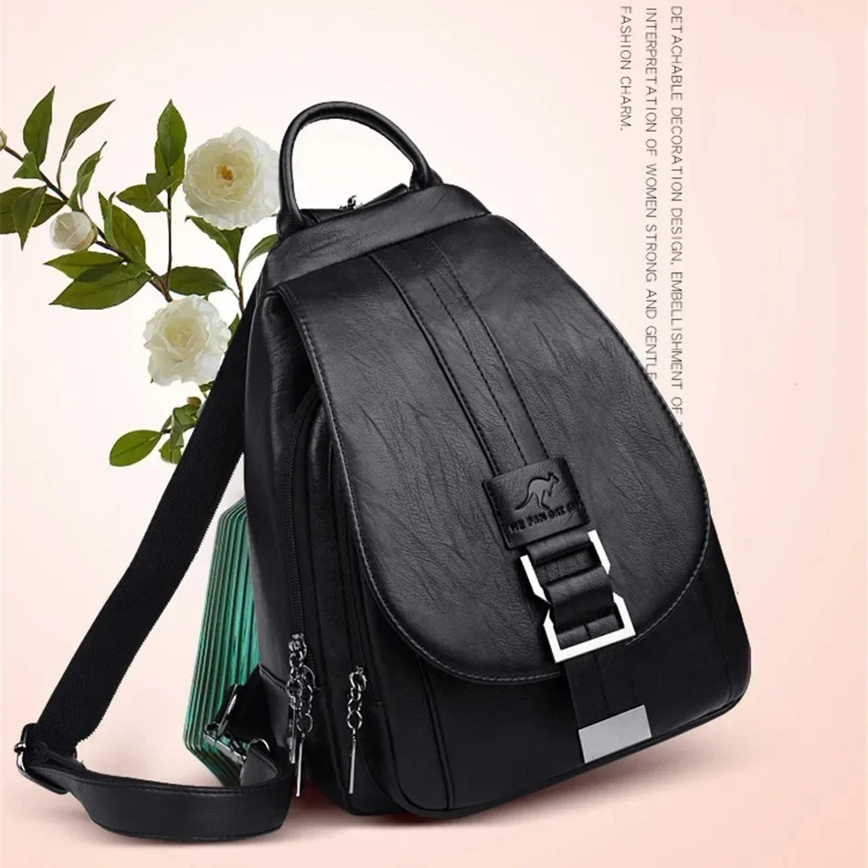 Multifunctional Women Leather  - đánh giá và giá School Backpack Teen