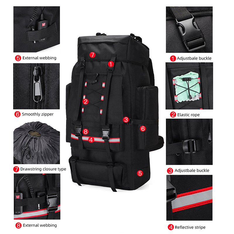 130L Hiking Camping Backpack T - đánh giá và giá Travel Backpack Anti Theft